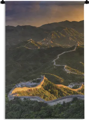 Produktbild von MuchoWow® Wandteppich Wandbehang Sonnenuntergang an der Großen Mauer von China 120x180 cm Tapisserie Dekoration Wandtuch - Schlafzimmer - Dekorationen für das Haus