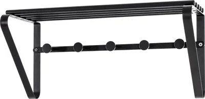 Produktbild von HAKU Wandgarderobe schwarz - Metall, B/H/T: 45x20x18 cm