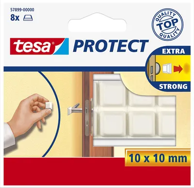 Produktbild von Tesa Protect Schutzpuffer, quadratisch, weiß, 10mm:10mm, 8 Stück