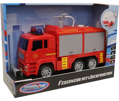 Produktbild von Speedzone Feuerwehr Spielzeugauto mit Wasserfunktion und Friktion rot