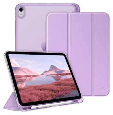 Produktbild von Fintie Hülle für iPad (A16) 11 Generation 11 Zoll 2025, iPad 10 Generation 10.9 Zoll 2022 mit Stifthalter - ultradünne leichte Schutzhülle mit transparenter Rückseite, Auto Schlaf/Wach, Lavendel