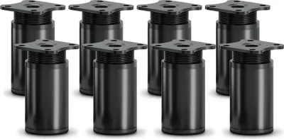 Produktbild von 8er Set sossai moderne runde Möbelfüße in Schwarzmatt 60mm höhenverstellbar Schrankfüße Sockelfüße