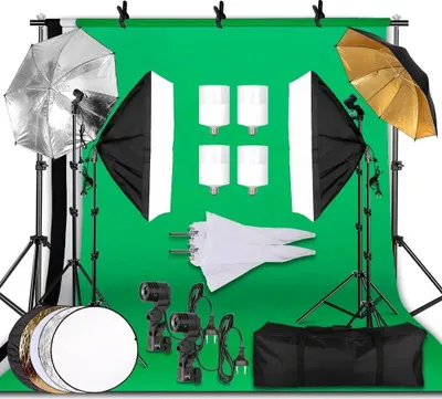 Obrázek produktu pro Sada osvětlení pro fotografování, osvětlení se softboxem, rám na pozadí, sada pro fotografické studio 36-a