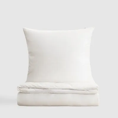 Produktbild von HOMLA AVELIA Satin-Viskose-Mischung ecru Bettwäsche 160x200 + 2*70x80 cm