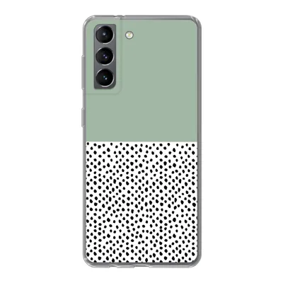 Produktbild von MuchoWow® Handyhülle Schutzhülle Hülle für Samsung Galaxy S21 Polka dots - Grün - Schwarz Silikon Softcase Handy Hülle - Softcase