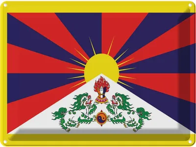 Produktbild von vianmo Blechschild 30x40 cm Tibets Tibet Flagge Fahne Wappen