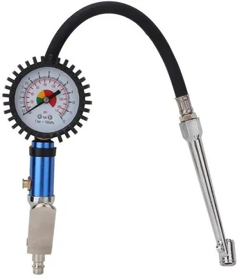 Immagine prodotto di Manometro per pneumatici di auto e biciclette - Attacco rapido per l'aria - Design compatto - Gonfiatore per auto e biciclette