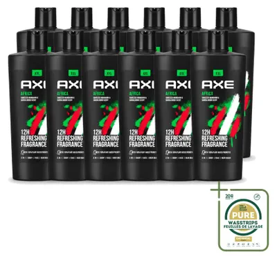 Produktbild von 12 x AXE Douchegel Africa - 700 ml - Vorratspackung - 12 Stücke