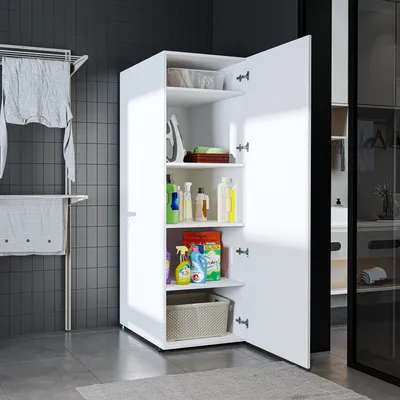 Immagine prodotto di Roomart • Armadio alto DORA, larghezza 60 cm • Bianco • Rovere bianco • Rovere • Rovere antracite