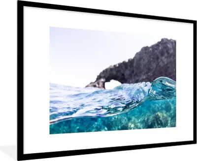 Produktbild von MuchoWow® MuchoWow® Gerahmtes Poster Wasser - Golf - Meer 90x60 cm - Poster mit zchwarzem Bilderrahmen - Wanddekoration - Fotos