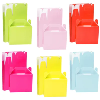 Immagine prodotto di BELLE VOUS 24pz Scatole regalo in cartone 14 x 6 x 11 cm Scatola regalo in carta kraft - Scatola regalo arcobaleno Scatola di cartone colorata per feste,