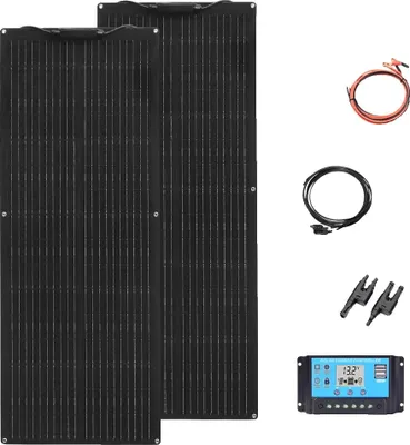 Obrázok produktu pre Flexibilný solárny panel, poloohybný dizajn, vysoká účinnosť 24 %, vhodný na vonkajšie použitie, súprava 12 V 160 W