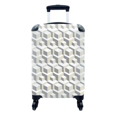 Produktbild von MuchoWow® Koffer Handgepäck Trolley Rollkoffer Kleine Reisekoffer mit 4 Rollen - Würfel - 3D - Muster - Cabin Size < 55x40x23 cm & 55x40x20 cm - Fotokoffer - Kabinenkoffer - Boardgepäck - Reise-Box - Reisekoffer - Reisegepäck - Koffer mit Bild - Trolley für Kinder