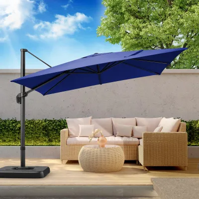 Image de Grand parasol d'extérieur – Parasol de jardin – Parasol de terrasse – 3 x 3 mètres – Rotation à 360° – Structure en aluminium