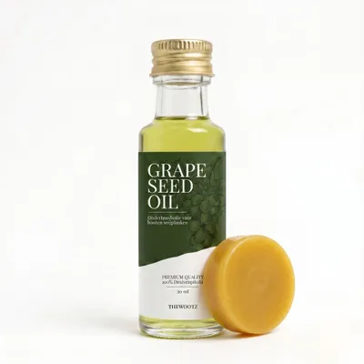 Productafbeelding van TheWootz Onderhoudsduo Snijplank – Druivenpitolie 20ml + Wax Blok van 100% Bijenwas – Compleet Onderhoud voor Houten & Bamboe Snijplanken
