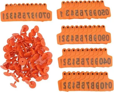 Obrázok produktu pre 100 kusov očíslovaných ušných značiek TPU – identifikačné štítky pre ovce, kozy, ošípané a dobytok
