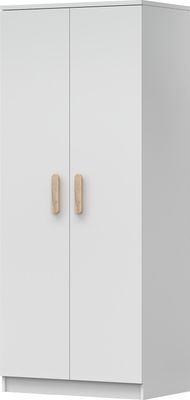 Drehtürenschrank Kleiderschrank Schrank Kinderkleiderschrank 80 cm Weiß/Weiß GRIFFE SONOMA - JONAS 06
