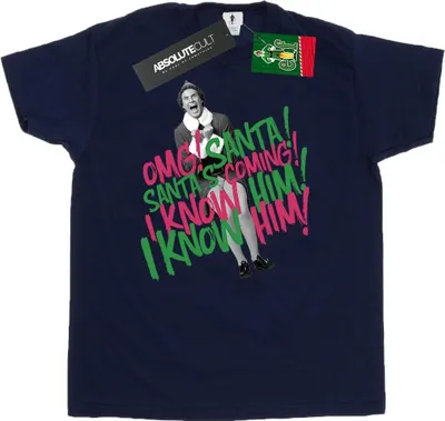 Produktbild von Elf - "Santa's Coming" T-Shirt für Herren BI23747 (M) (Marineblau)