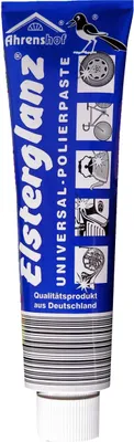 Produktbild von Ahrenshof Elsterglanz Universal Politur Polierpaste für Kupfer Messing Bronze Zinn Nickel Gold 150 ml