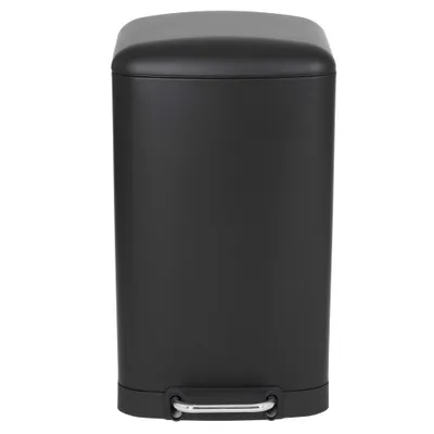 Immagine prodotto di Cestino per cosmetici a pedale 40L Design GREENWICH Nero opaco in acciaio inox con secchio con coperchio curvo