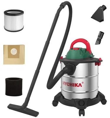 Immagine prodotto di Aspirapolvere a secco HYCHIKA, aspirapolvere industriale da 1200W con serbatoio in acciaio inossidabile da 20 litri