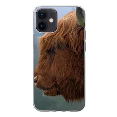 Produktbild von MuchoWow® Handyhülle Schutzhülle Hülle für iPhone 12 Schottische Highlander - Tiere - Nebel Silikon Softcase Handy Hülle - Schutzhülle