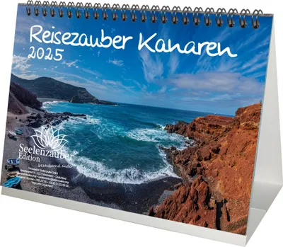 Produktbild von Reisezauber Kanaren DIN A5 Tischkalender für 2025 Spanien Urlaub Strand Meer Reise- Seelenzauber