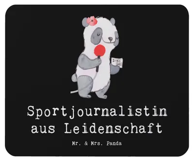 Produktbild von Mr. & Mrs. Panda Mousepad Sportjournalistin Leidenschaft - Schwarz - Geschenk, Mauspad, laptop, Spruch, Studium, Mouse Pad, Ausbildung, pc, Witzig, computer, Lustig