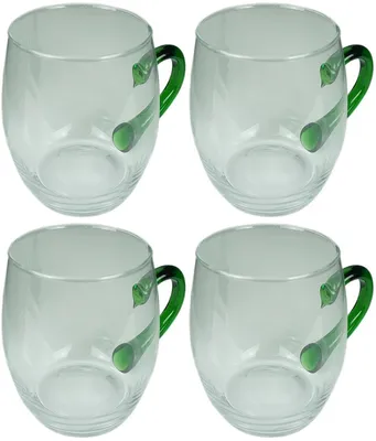 Immagine prodotto di Novaliv 4x bicchieri da vino con manico verde 250 ml bicchiere da vino calibrato bicchiere da vino bianco bicchieri da vin brulè bicchiere da punch bicchieri da tè con manico bicchiere da spritz