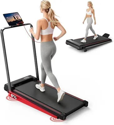 Obrázek produktu pro Skládací běžecký pás s nakloněním – malý chůdový pás pro domácí použití, elektrický běžecký pás, chůdový pás, běžecký pás
