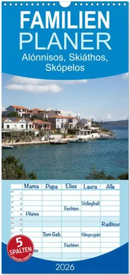 Produktbild von Familienplaner 2026 - Alónnisos, Skiáthos, Skópelos mit 5 Spalten (Wandkalender, 21 x 45 cm) CALVENDO