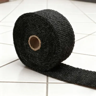 Produktbild von Abgaswärmewickelrolle Hochtemperaturbeständiges Rohrschalldämmungsband für Motorräder 5 mm x 50 mm x 10 m Schwarz