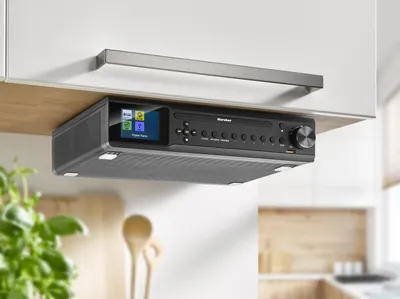 Produktbild von Karcher RA 2060D-B - Unterbau-Küchenradio mit CD-Player, DAB+ / UKW-Radio, Unterbauradio mit Bluetooth, Digitalradio mit Wecker, Farbdisplay, USB-Anschluss, 30 Senderspeicher, inkl. Fernbedienung