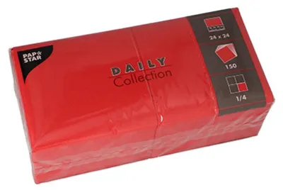 Produktbild von PAPSTAR Cocktail-Servietten 240 x 240 mm 3-lagig rot 150 Stück