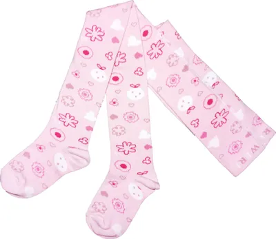 Produktbild von Kinderstrumpfhosen für Mädchen aus Baumwolle Kürbisblüte Rosa Größe 80-86