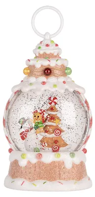 Zdjęcie produktu dla Clayre & Eef Dekoracja świąteczna z oświetleniem LED i muzyką 13x8x22 cm / 3xAAA Biała, z tworzywa sztucznego