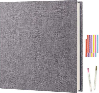 Produktbild von Selbstklebendes Fotoalbum Linnen 27x28cm Grau 40Seiten