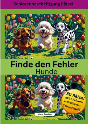 Produktbild von Finde den Fehler - Hunde - Seniorenbeschäftigung Rätsel - Grossformat