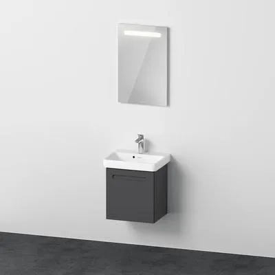 Produktbild von Badmöbel-Set DURAVIT No.1 BxHxT 50 x 200 x 39 cm Frontfarbe graphit mit Waschtisch weiß und Waschtischunterschrank Türan