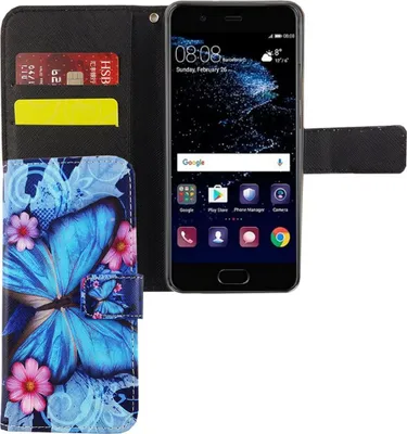 Produktbild von Handyhülle Tasche für Handy Huawei P10 Blauer Schmetterling