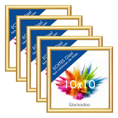 Produktbild von Wackadoo Bilderrahmen Set gold für Poster und Fotowände mit Glasscheibe – 10 x 10 cm / 5
