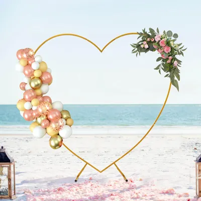 Produktbild von Love Hochzeitsdeko - Herzförmiger Traubogen - Metall Standrahmen - 200 x 50 x 210 cm - Hintergrund für Hochzeit - Valentinstag & Party