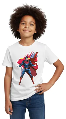 Produktbild von Spreadshirt DC Comics Superman Fragmented Kinder T-Shirt, 98/104 (3-4 Jahre), Weiß