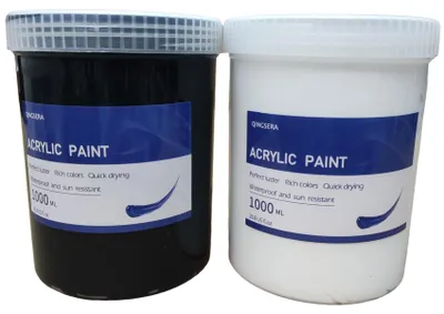 Obrázek produktu pro Bílá a černá akrylová barva 1000ml pro umělce