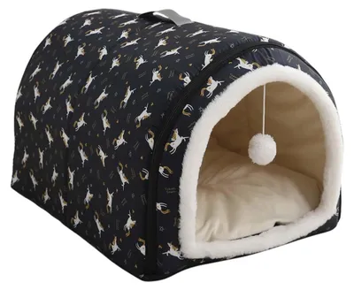 Image de Lit pliable 2 en 1 pour chien, avec coussin amovible