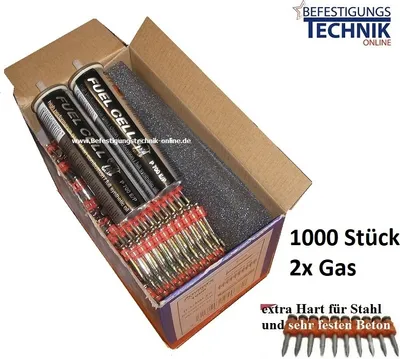 Produktbild von Betonnägel 3,0x17mm HC extra hart + Gas für Spit Pulsa 700 Betonnagler C