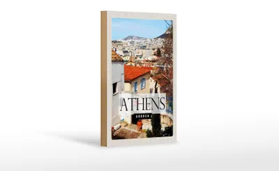 Produktbild von Holzschild Reise 12x18 cm Athens Greece Stadt Reiseziel Dekoration
