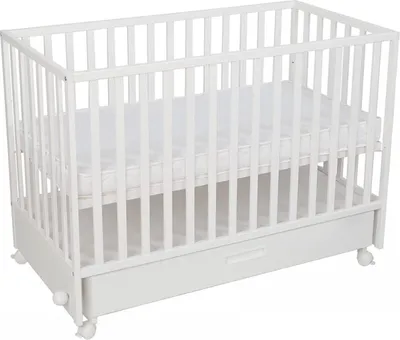 Image de ATB Blanc Lit Bébé avec tiroirs LUX 60x120 et matelas - Blanc Lit Pour Bébé , Bois Massif Lit 120x60, Lit Enfant à partir de 3 ans, Blanc Crib 60 x 120