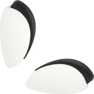 Produktbild von WAGNER Boden- & Wand-Türstopper EGG - 45 x 30 x 20 mm, Kunststoff weiß, Kautschuk schwarz, inkl. Montagematerial - 15515511