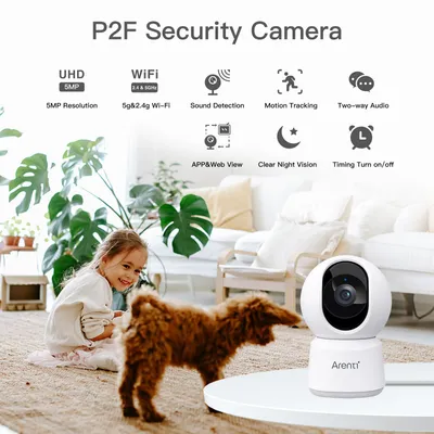 Obrázok produktu pre ARENTI P2F Arenti Indoor 5G Wi-Fi UHD 3K/5MP Pan Tilt Zoom Priv Cam